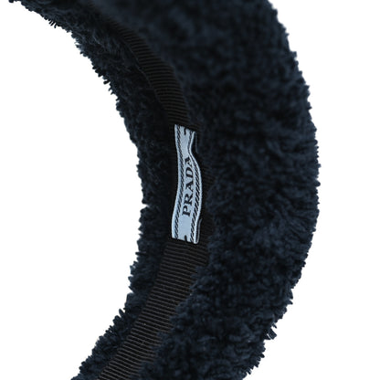 Prada Terrycloth Logo Headband Black White 5 of 6