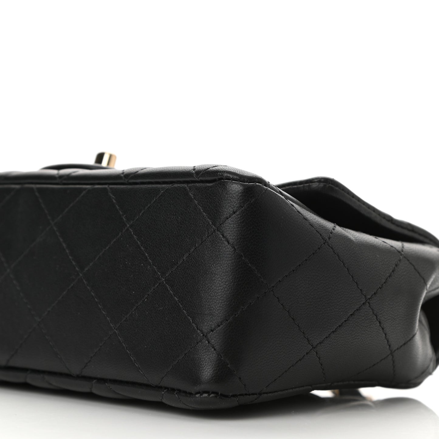 Lambskin Quilted Mini Rectangular Flap Black
