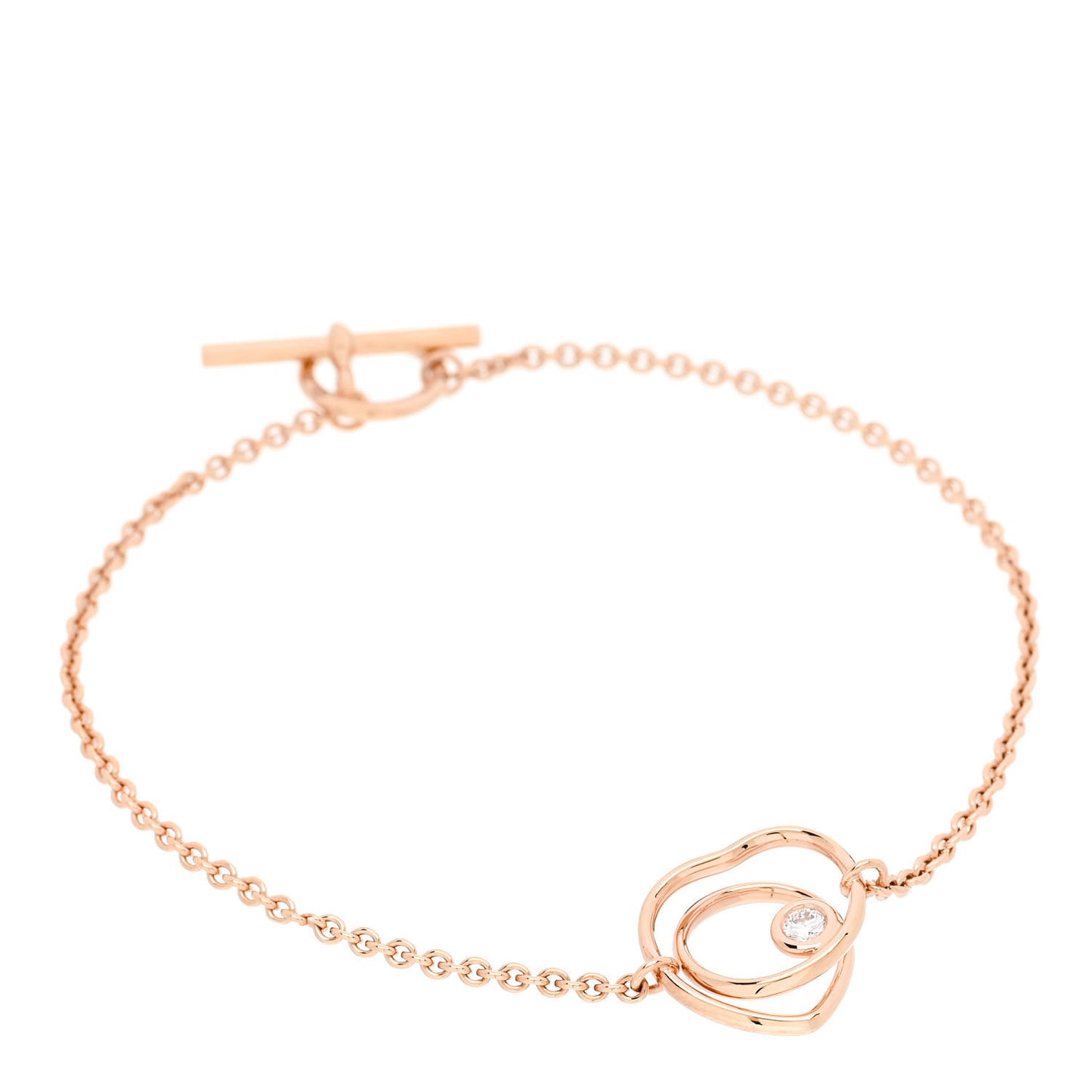 18K Rose Gold Diamond TPM Vertige Coeur Bracelet ST