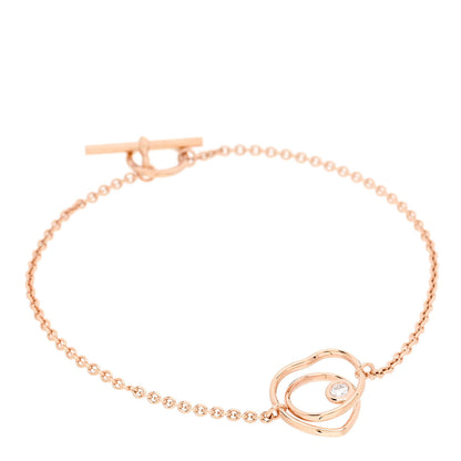 Hermes 18K Rose Gold Diamond TPM Vertige Coeur Bracelet ST 1 of 3