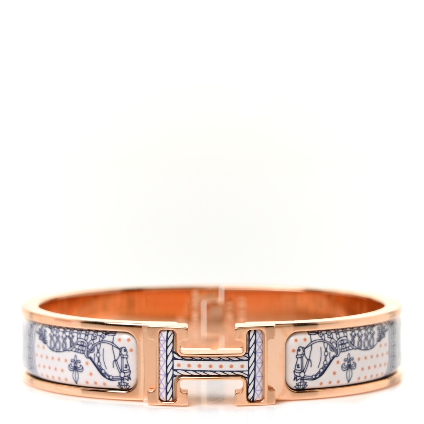 Enamel Narrow Print Grand Apparat Remix Multico Clic Clac H Bracelet PM Lilas