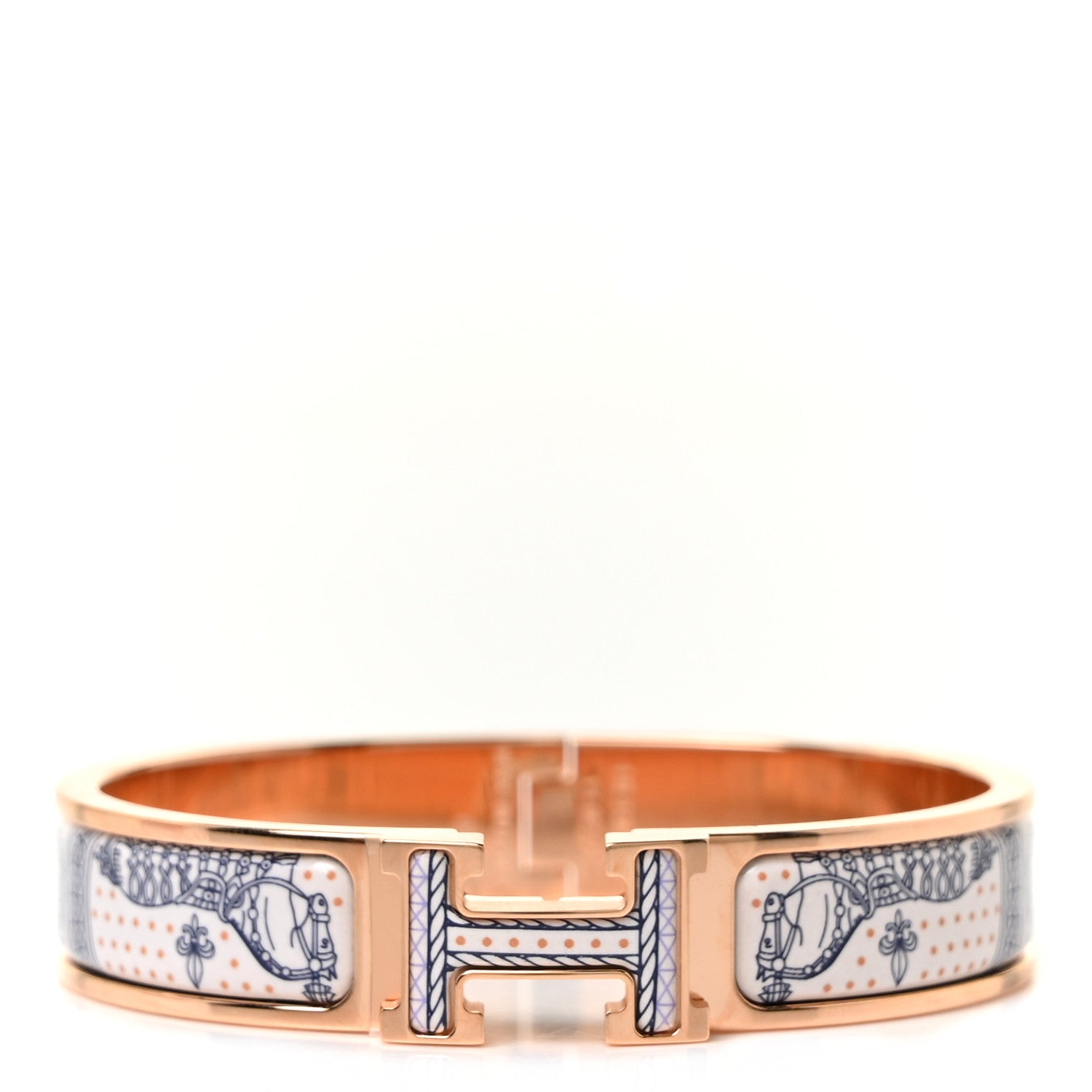 Hermes Enamel Narrow Print Grand Apparat Remix Multico Clic Clac H Bracelet PM Lilas 1 of 5