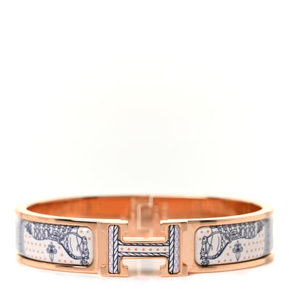 Hermes Enamel Narrow Print Grand Apparat Remix Multico Clic Clac H Bracelet PM Lilas 1 of 5