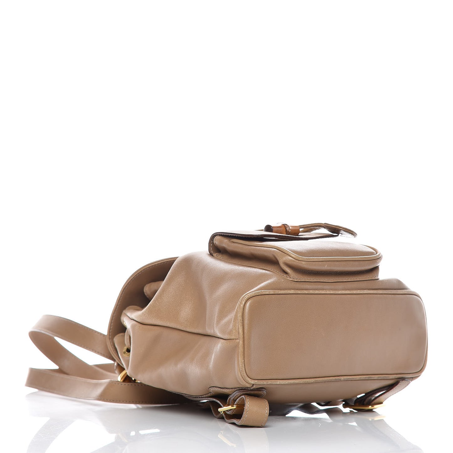 Calfskin Bamboo Mini Backpack Beige