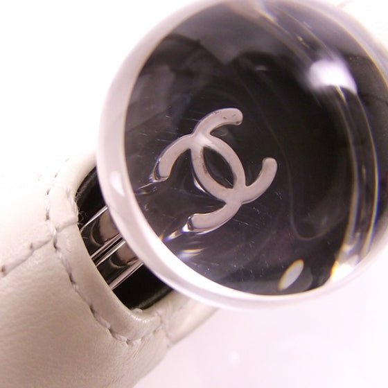 Chanel Lambskin Quilted Crystal Ball Clutch Ivory 11 of 11