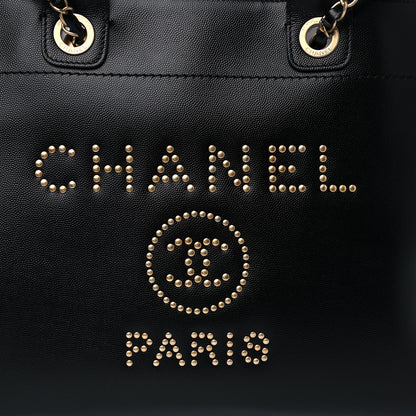 Chanel Caviar Medium Studded Deauville Tote Black 9 of 15