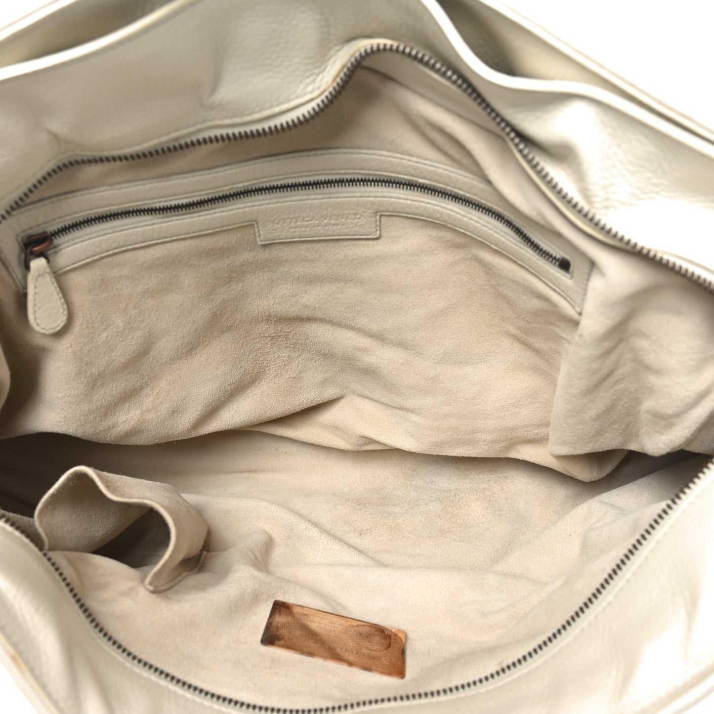 Nappa Intrecciato Embroidered Trim Tote Marmo