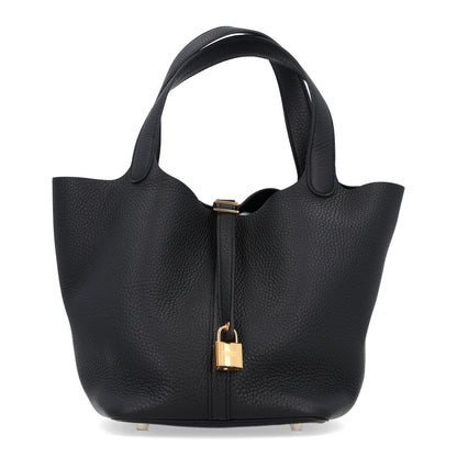 Hermes Taurillon Clemence Picotin Lock 22 MM Black 1 of 13