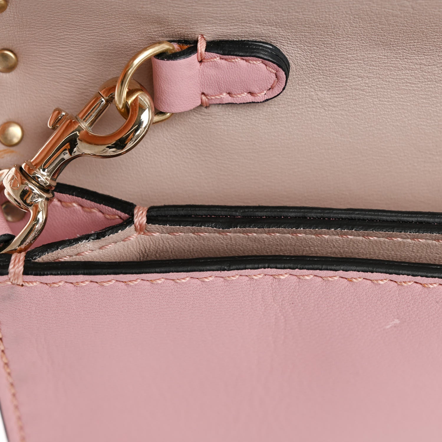 Valentino Garavani Nappa Rockstud Wristlet Clutch Water Rose 20 of 23