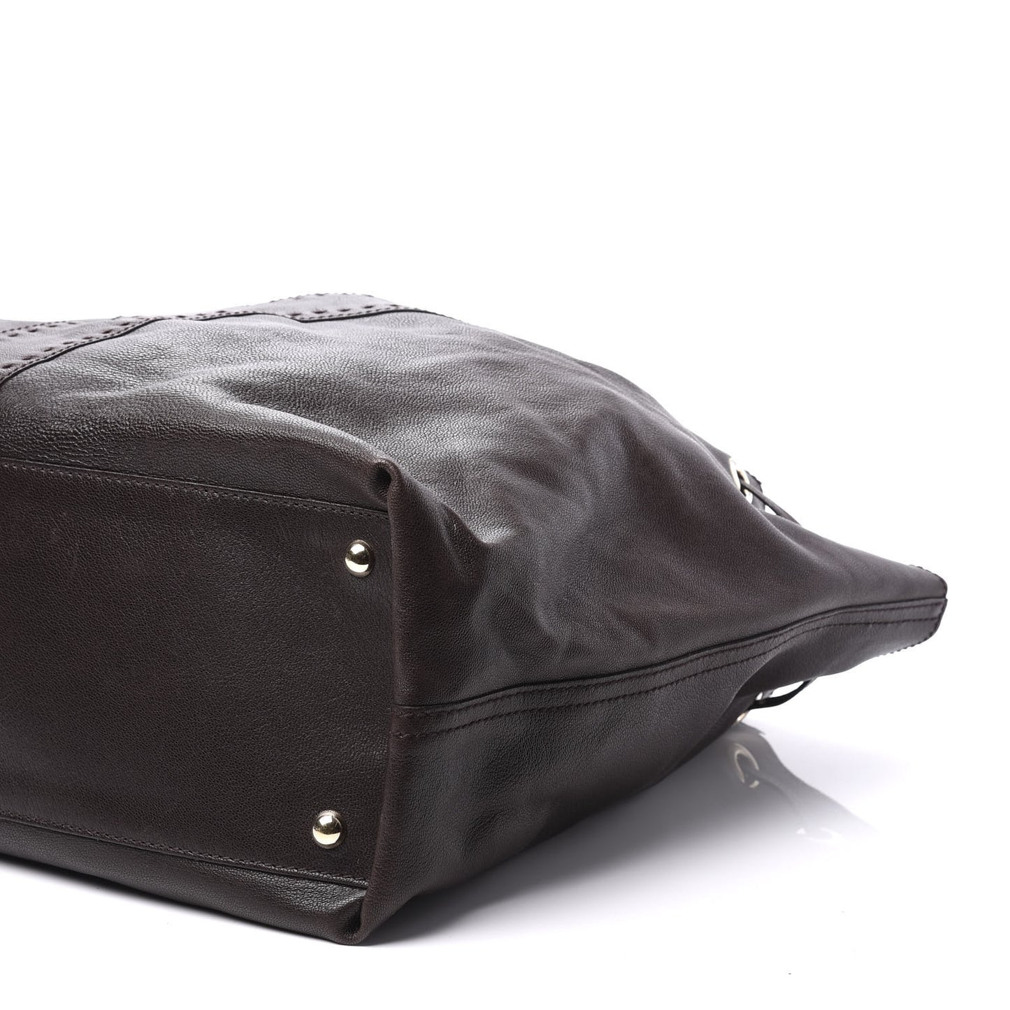 Calfskin Reversible Double Sac Y Tote Gold Brown