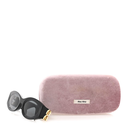 Miu Miu Acetate Oval Glimpse Sunglasses SMU11W Black 8 of 8