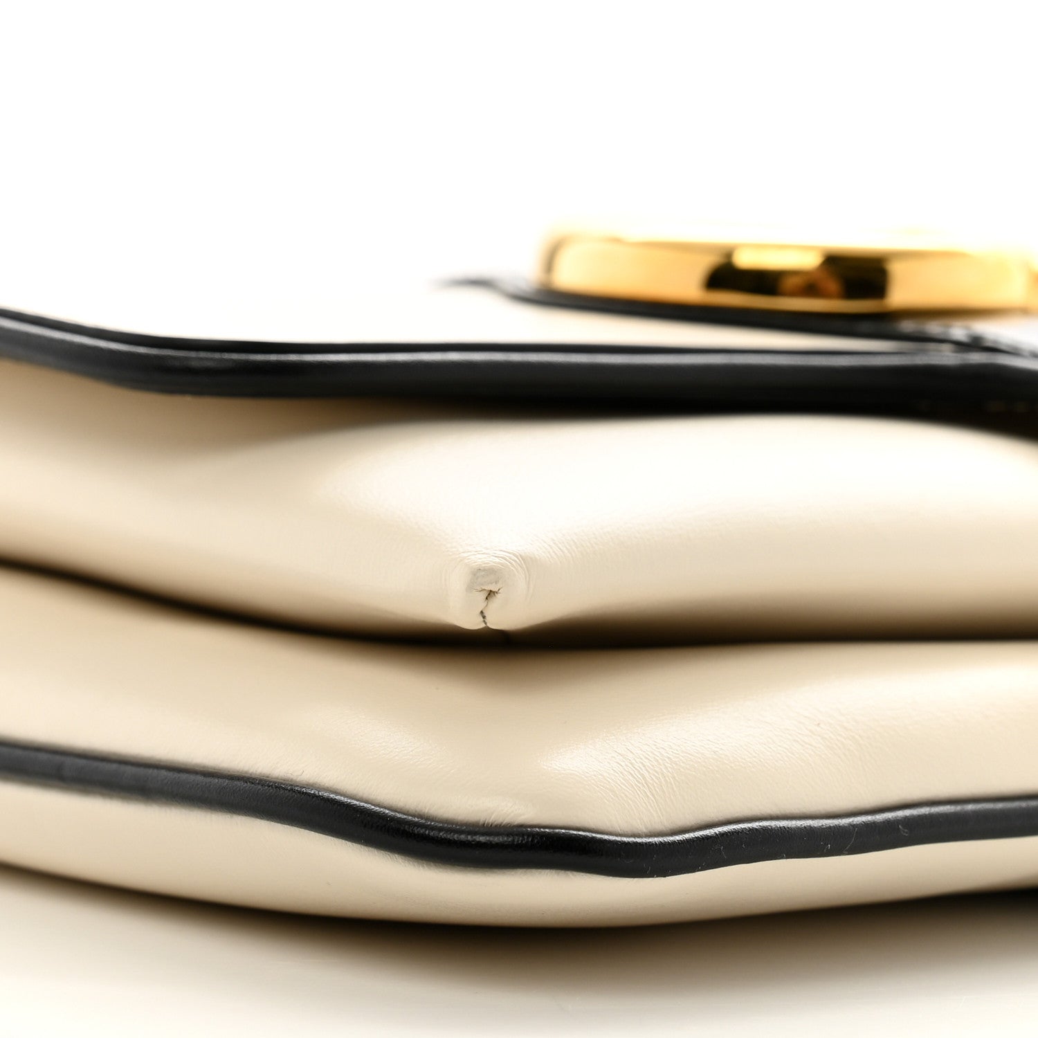 Gucci Vitello Palmellato Lux Bi-Color Small Arli Flap Shoulder Bag Mystic White Black 10 of 14
