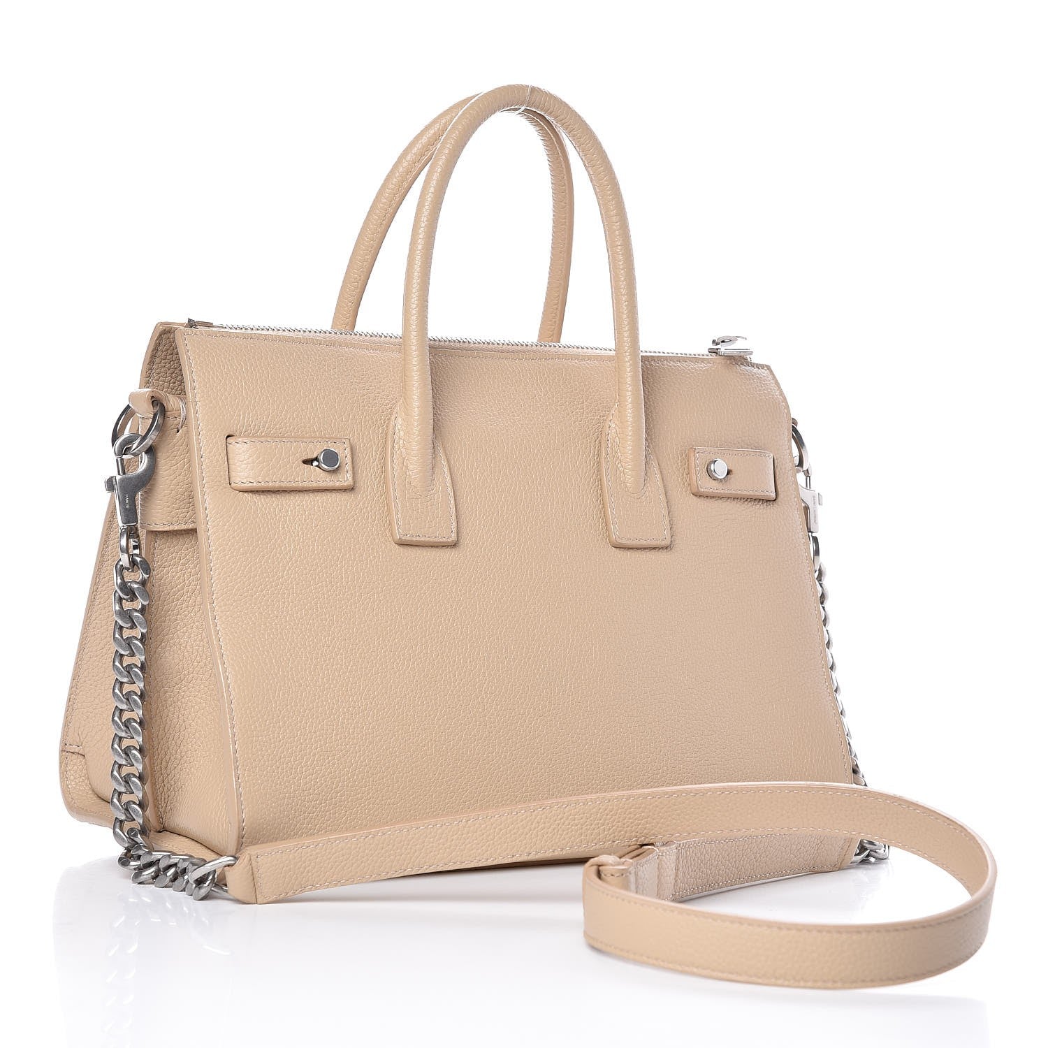 Saint Laurent Grained Calfskin Baby Sac De Jour Souple Dark Beige 4 of 8