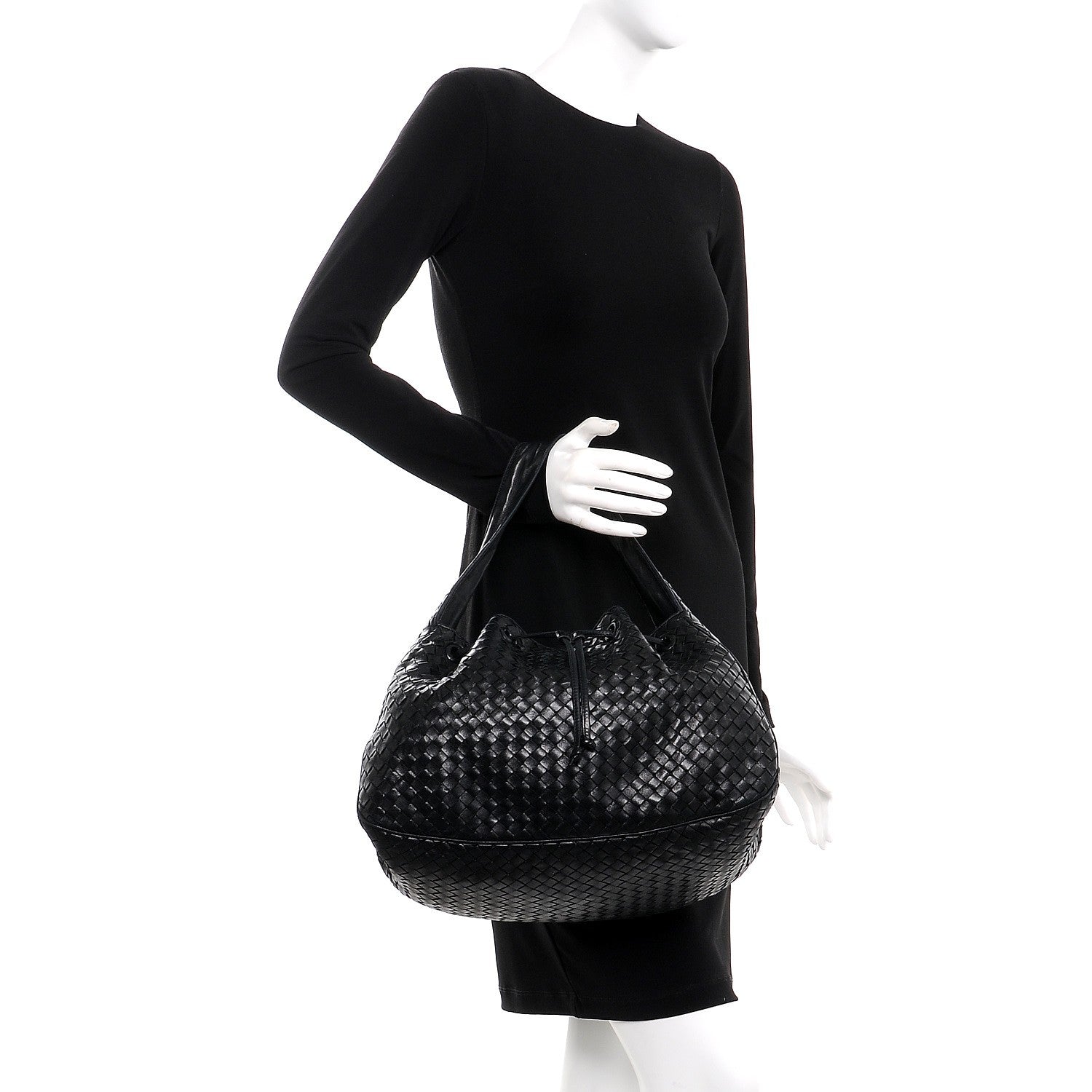 Bottega Veneta Nappa Intrecciato Drawstring Hobo Bag Nero Black 2 of 19