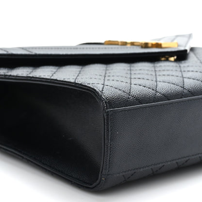 Saint Laurent Grain De Poudre Textured Mixed Matelasse Large Triquilt Monogram Satchel Black 7 of 8