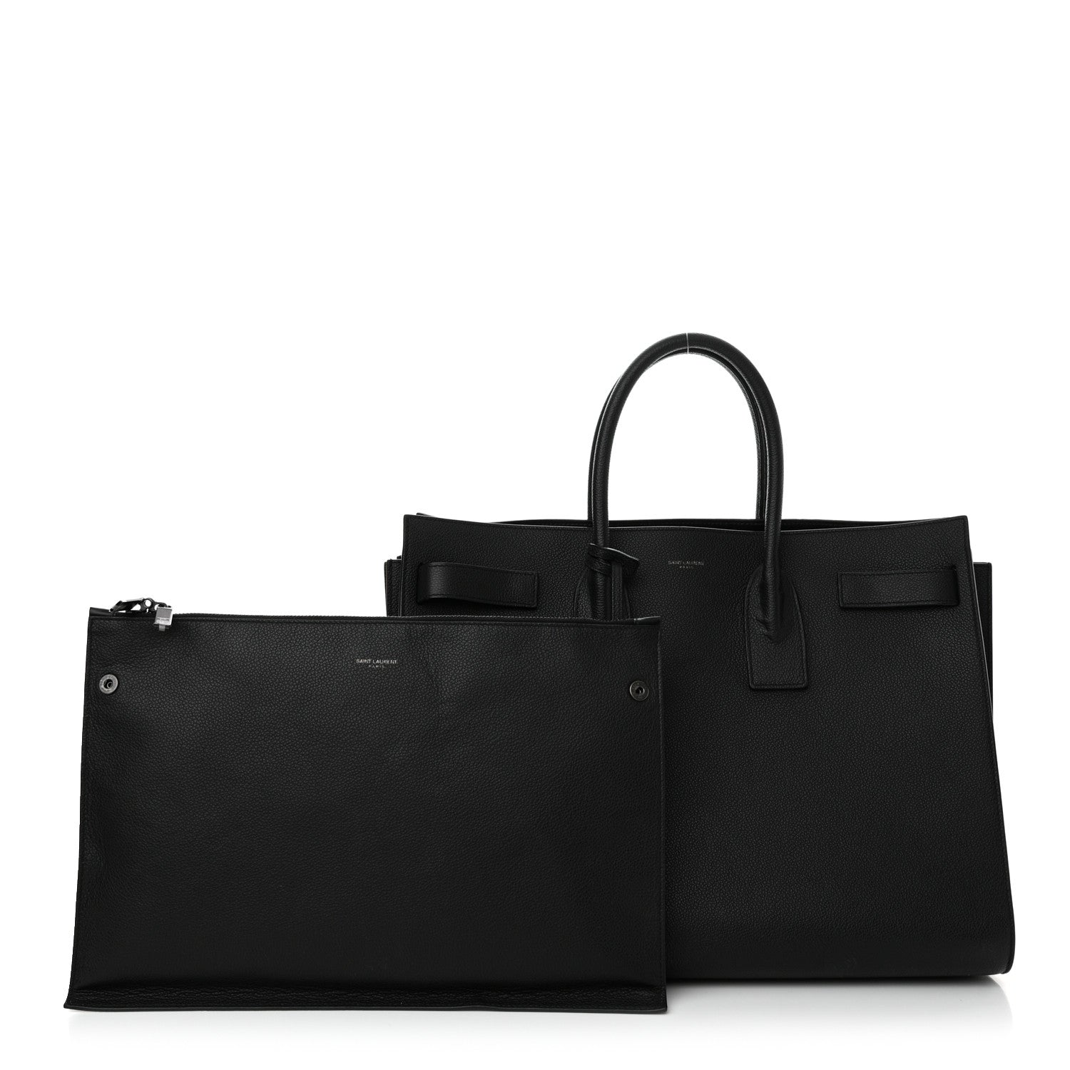 Saint Laurent Grained Calfskin Large Sac De Jour Carryall Black 3 of 20