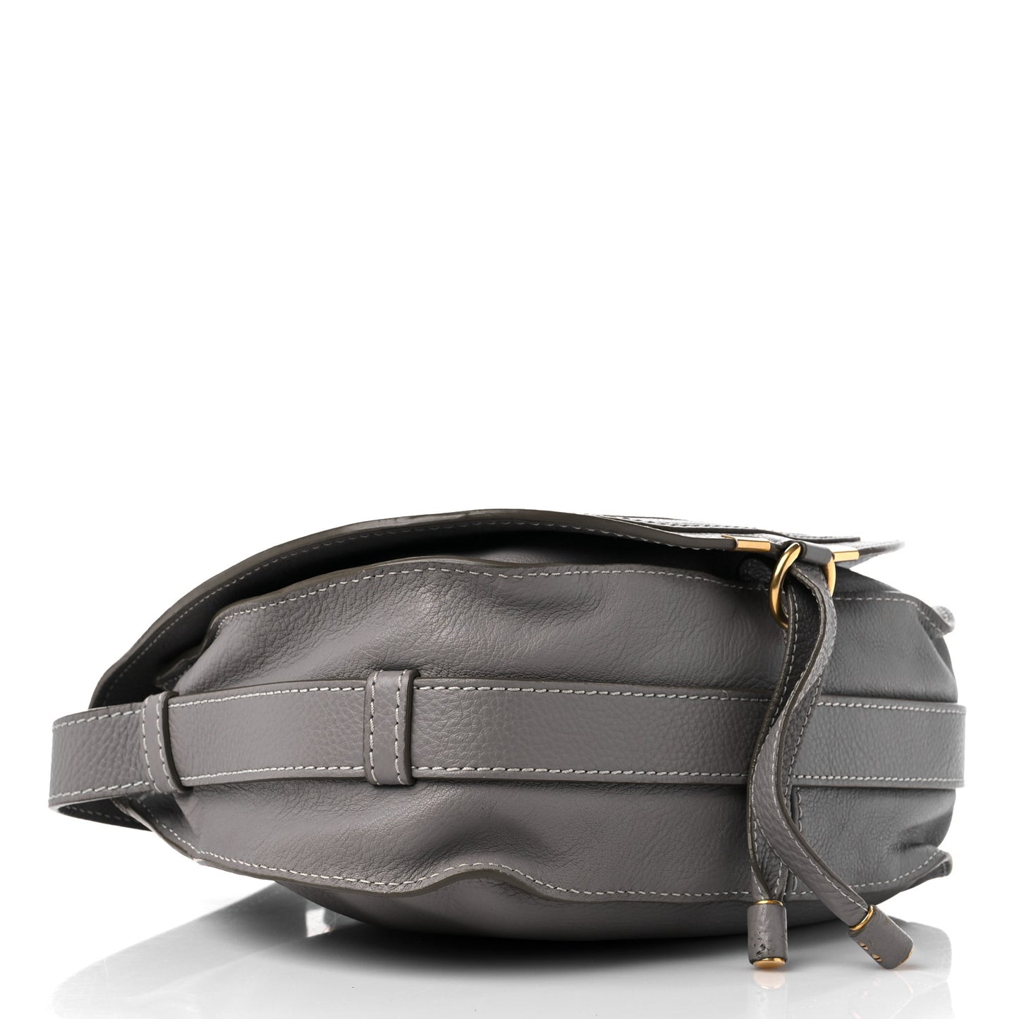 Calfskin Medium Marcie Round Crossbody Bag Cashmere Grey