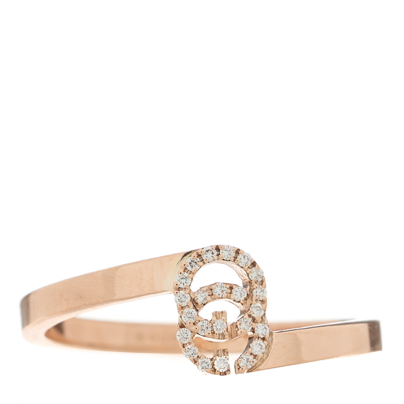 18K Rose Gold Diamond GG Running Ring 54 6.75