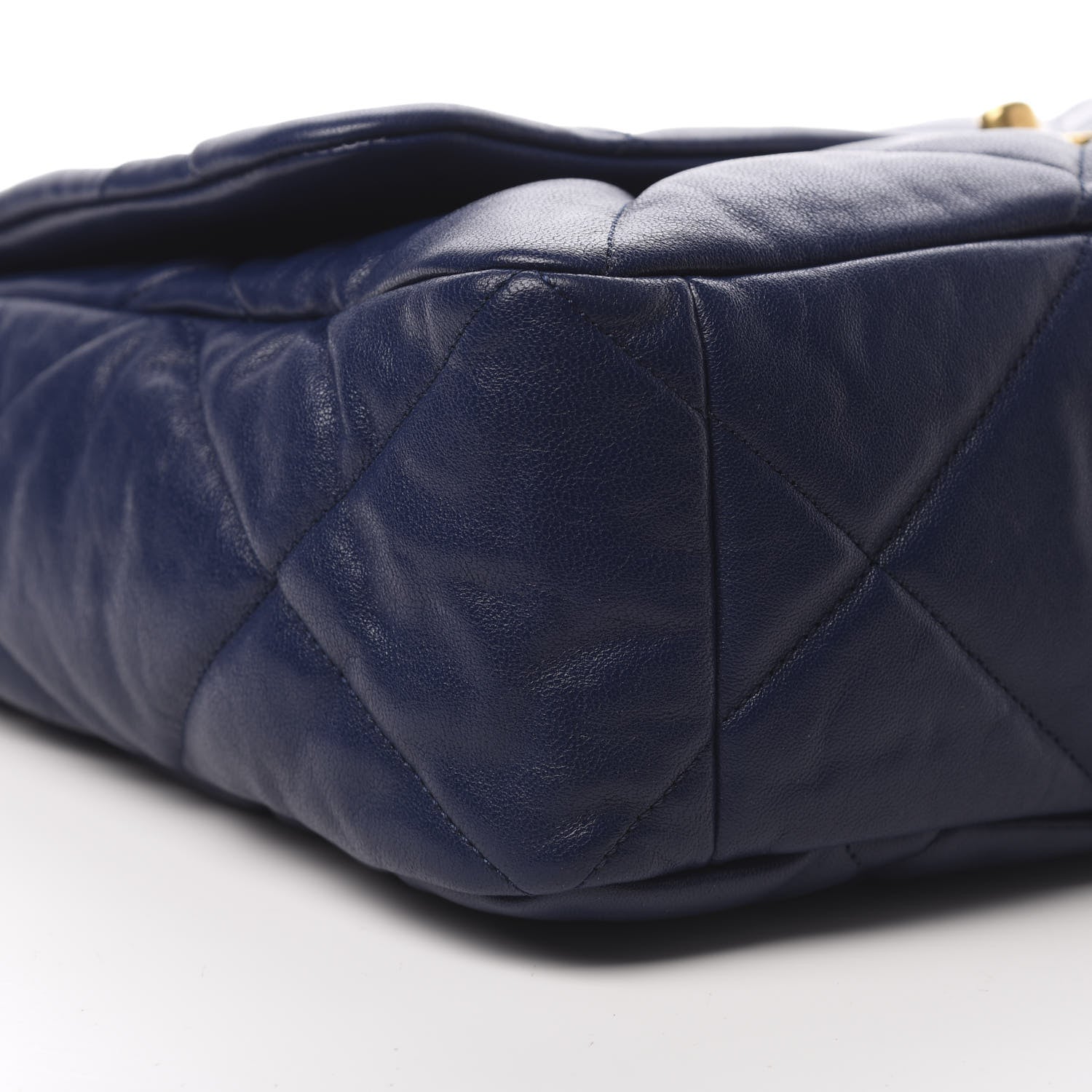 Chanel Goatskin Quilted Maxi 19 Flap Dark Blue 10 of 12