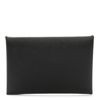 Hermes Epsom Calvi Card Case Black 1 of 8