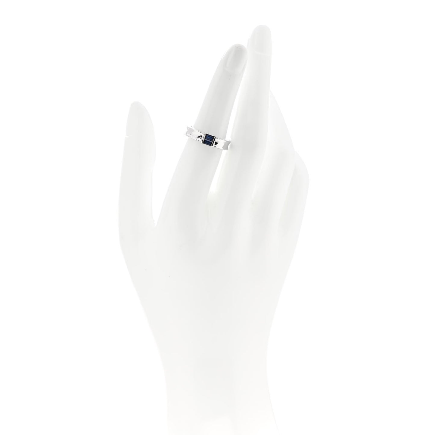 18K White Gold Blue Sapphire Stacking Ring 51 5.75
