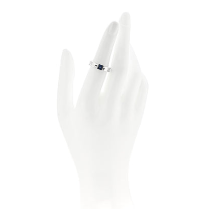 Tiffany 18K White Gold Blue Sapphire Stacking Ring 51 5.75 2 of 4