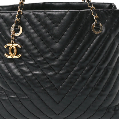 Chanel Calfskin Chevron Quilted Surpique Tote Black 8 of 11