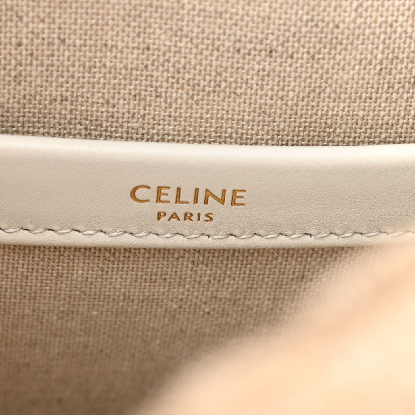 Canvas Calfskin Small Cabas Thais Natural White