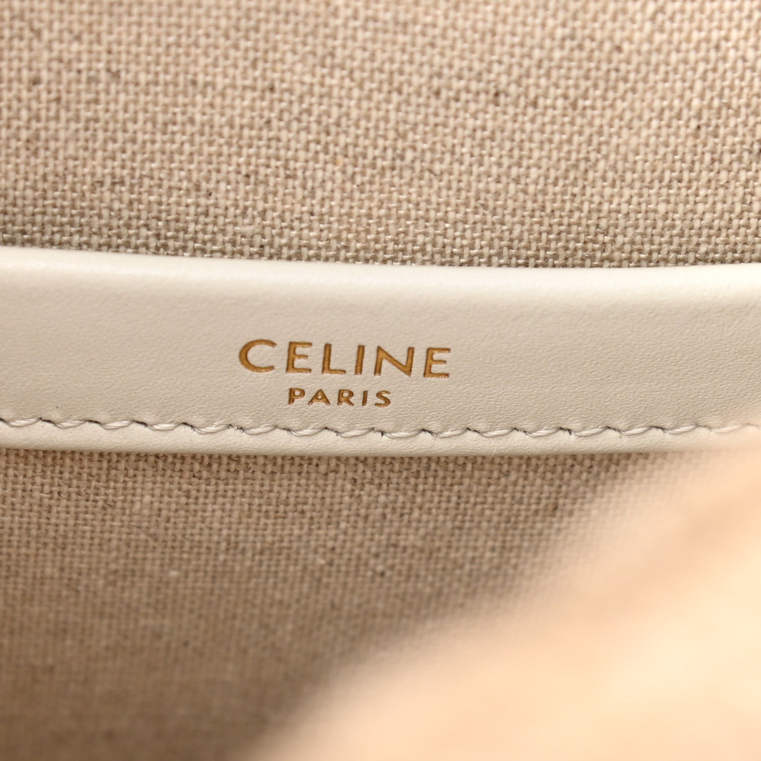 Celine Canvas Calfskin Small Cabas Thais Natural White 5 of 10