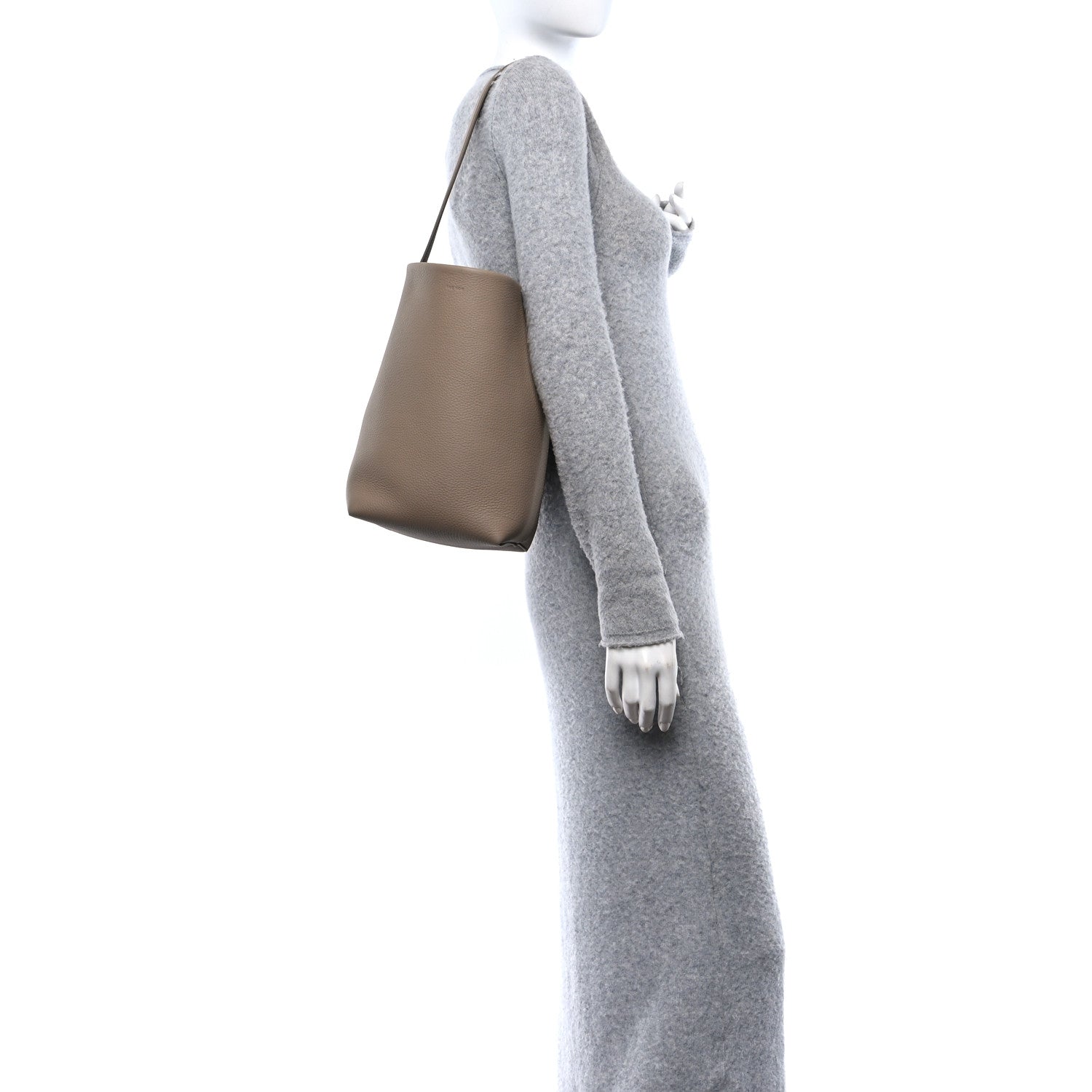 The Row Grained Calfskin Medium N/S Park Tote Dark Taupe 2 of 9