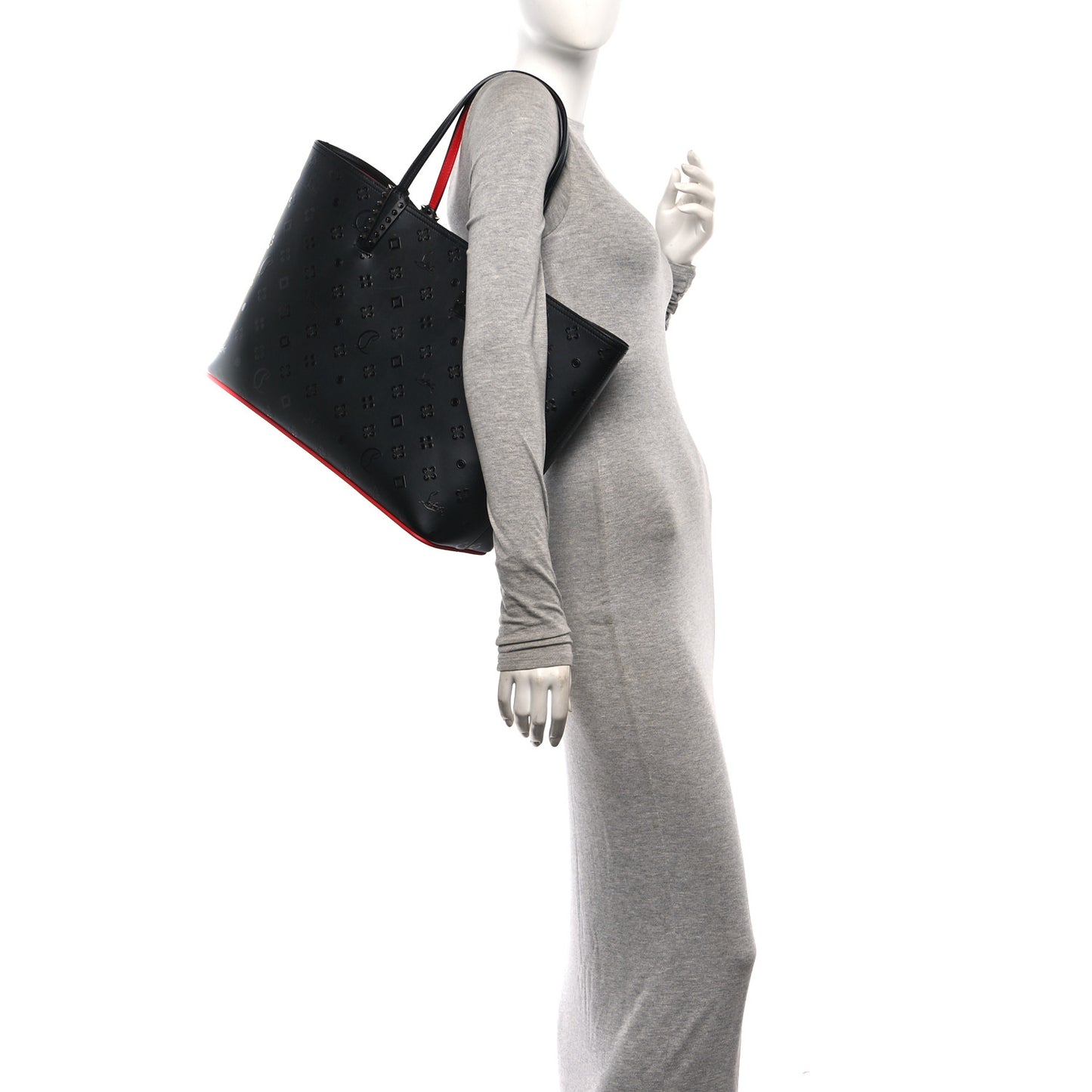 Calfskin Loubinthesky East West Cabata Tote Black