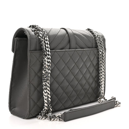 Saint Laurent Grain De Poudre Textured Mixed Matelasse Medium Triquilt Monogram Satchel Earth 3 of 9
