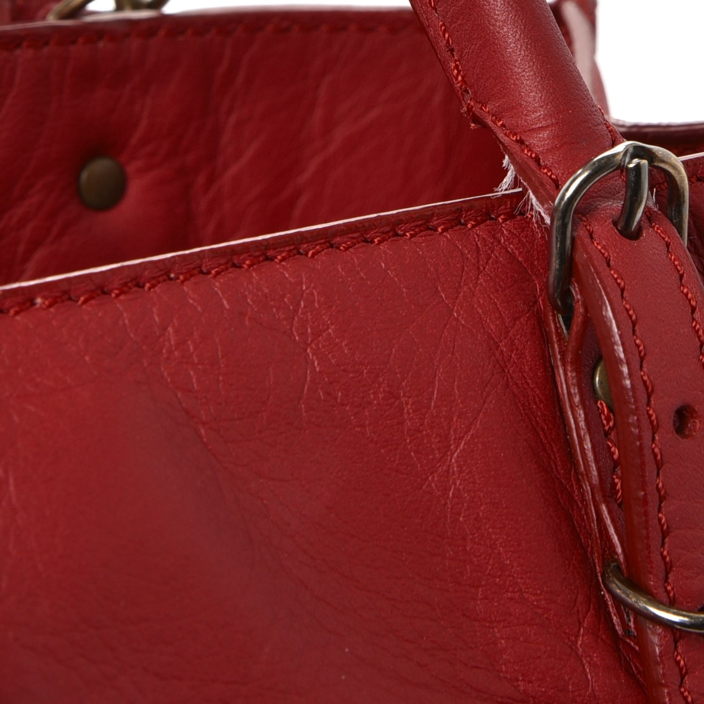 Veau Souple Papier Mini A4 Tote Rouge
