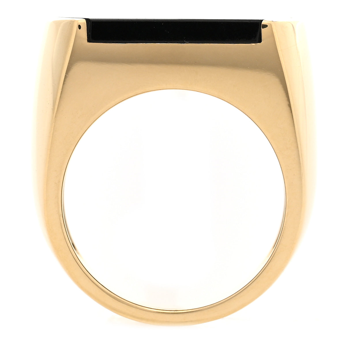 Parker & West by FASHIONPHILE 18K Yellow Gold Black Jade Signet Ring 58 8.25 5 of 10