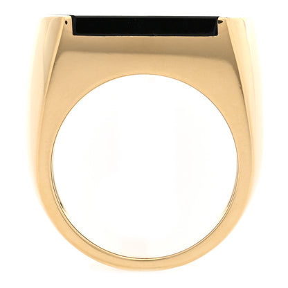 Parker & West by FASHIONPHILE 18K Yellow Gold Black Jade Signet Ring 58 8.25 5 of 10