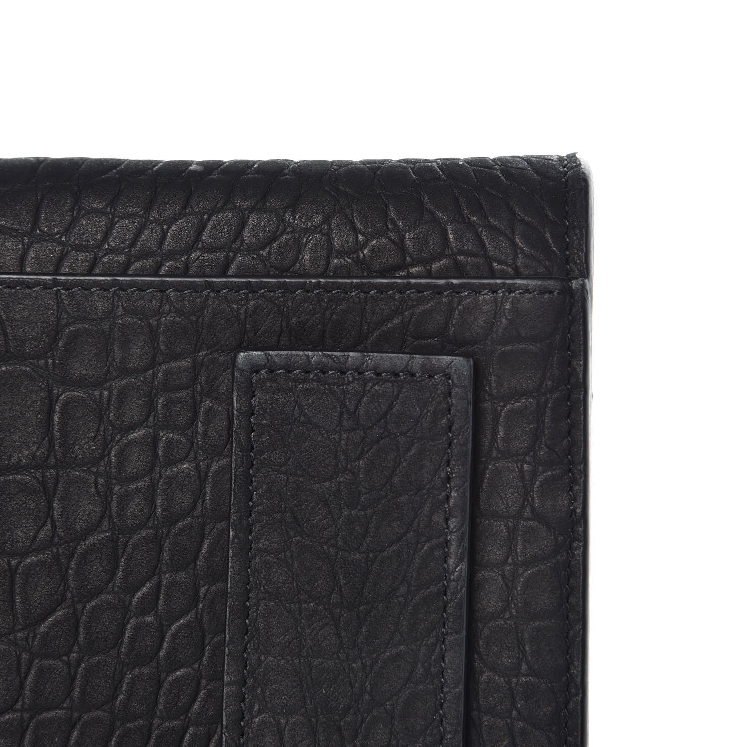 Saint Laurent Crocodile Embossed Suede Small Supple Sac de Jour Black 10 of 12