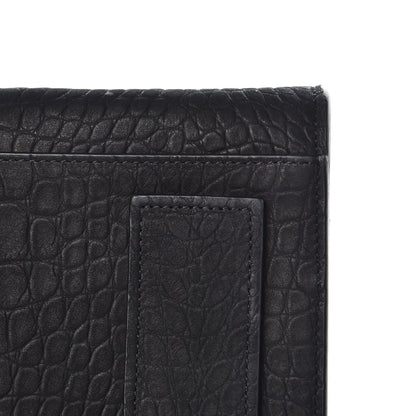 Saint Laurent Crocodile Embossed Suede Small Supple Sac de Jour Black 10 of 12