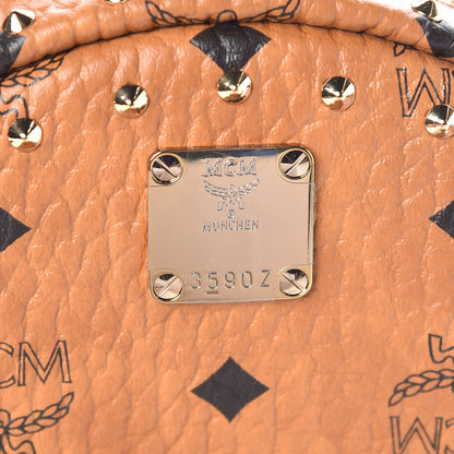 MCM Visetos Outline Stud Mini Stark Backpack Cognac 6 of 9