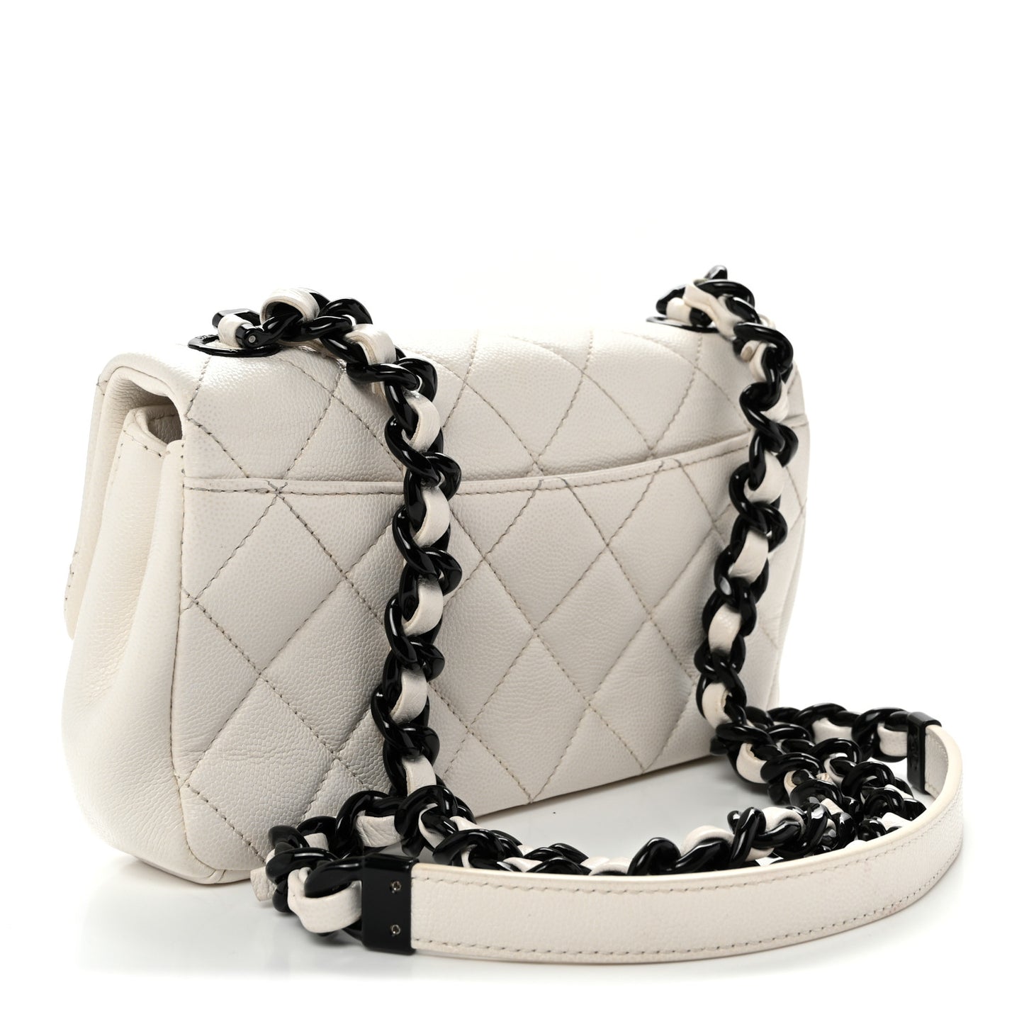 Caviar Quilted My Everything Small Flap White Black