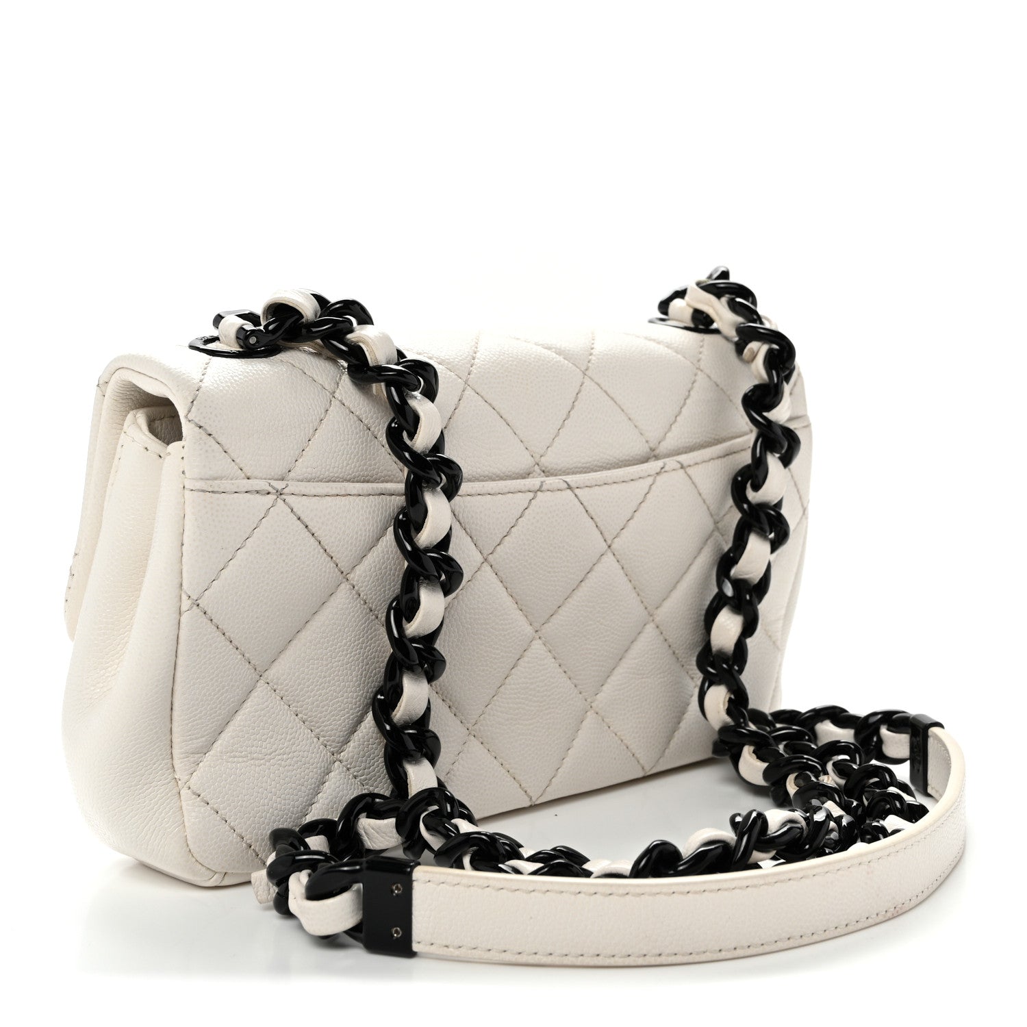Chanel Caviar Quilted My Everything Small Flap White Black 3 of 12