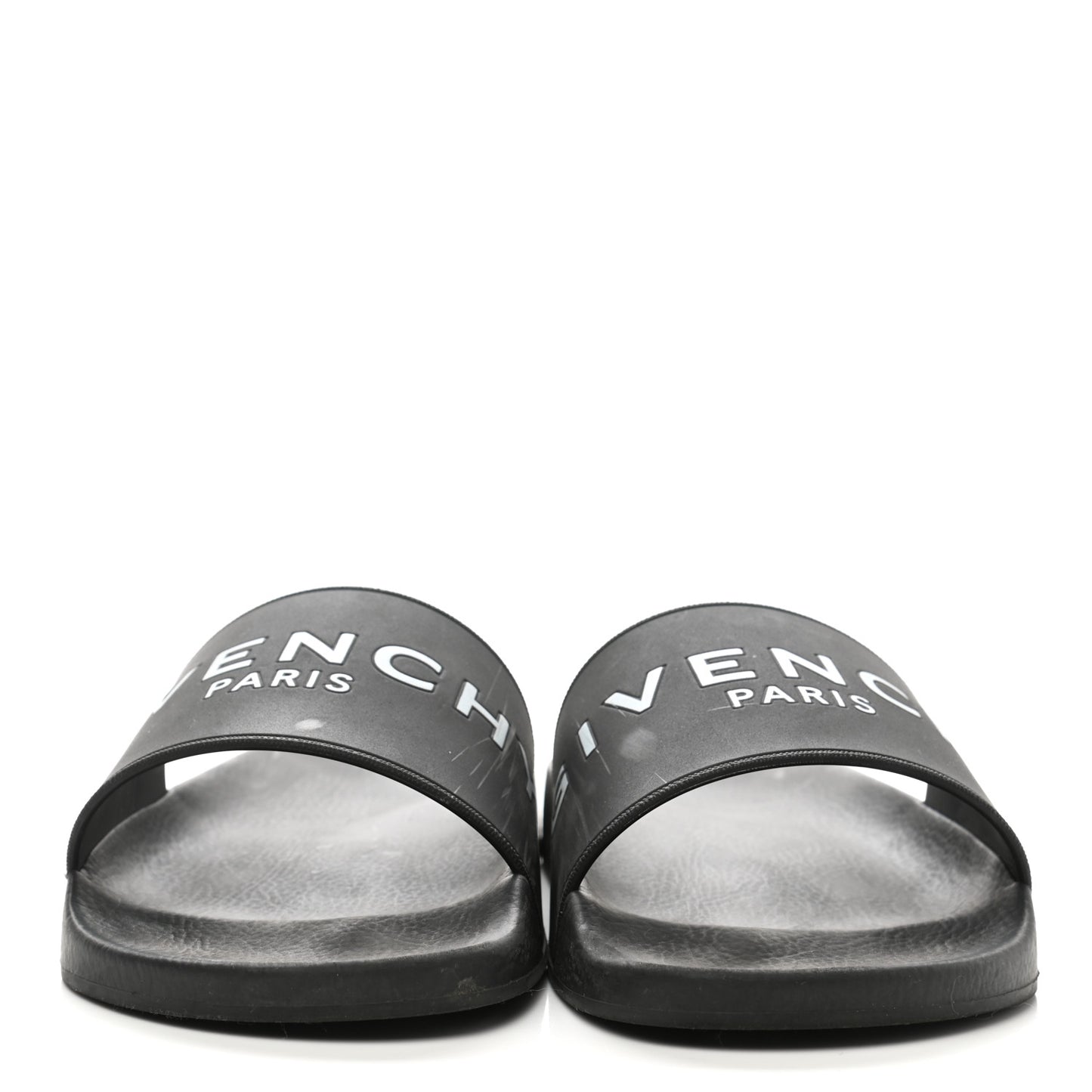 Rubber Logo Pool Slide Sandals 40 Black