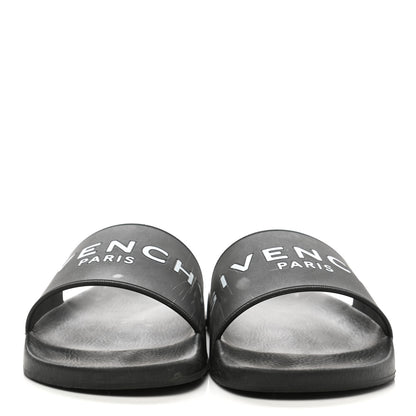 Givenchy Rubber Logo Pool Slide Sandals 40 Black 2 of 11