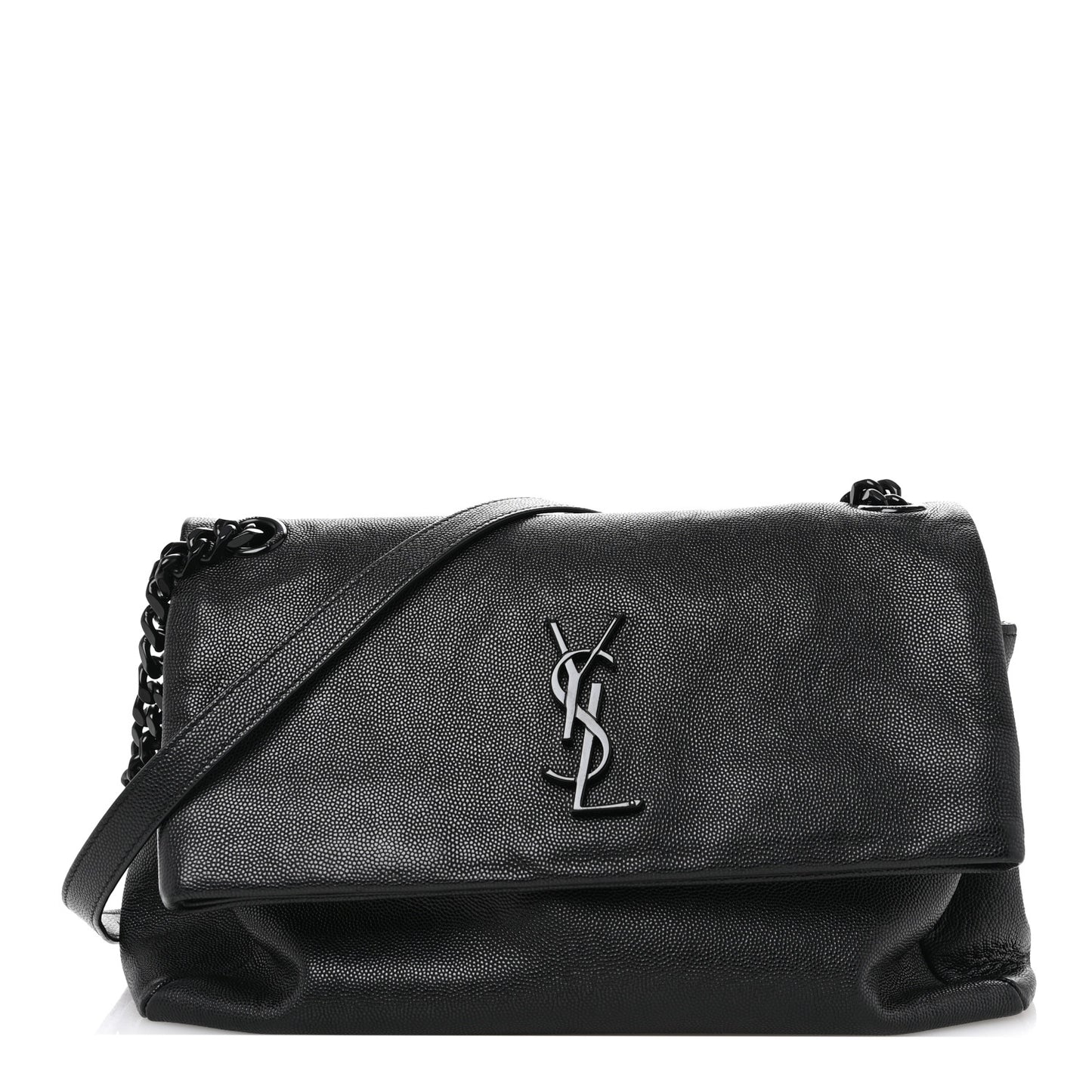 Grain De Poudre Medium West Hollywood Monogram Fold-Over Black
