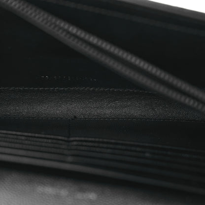 Saint Laurent Grain De Poudre Matelasse Chevron Monogram Monochrome Chain Wallet Black 7 of 13