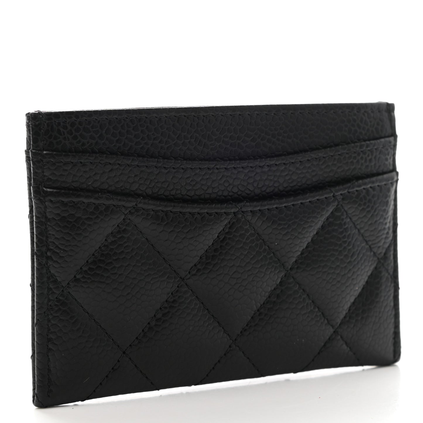 Caviar Quilted Card Holder Black