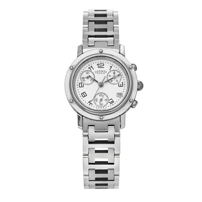 Hermes Stainless Steel 31mm Clipper Chronograph Quartz Watch 1 of 4