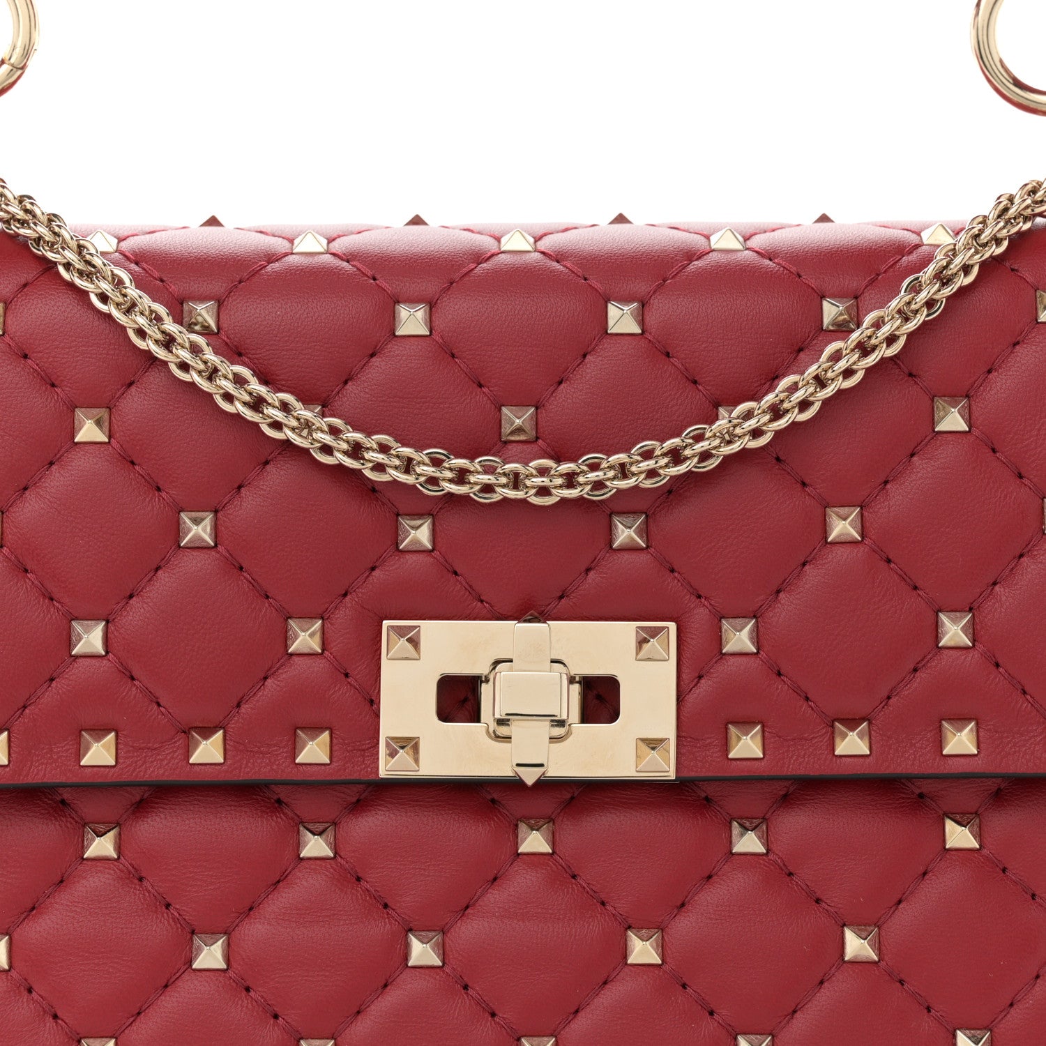 Valentino Garavani Nappa Medium Rockstud Spike Shoulder Bag Rosso Valentino 7 of 10