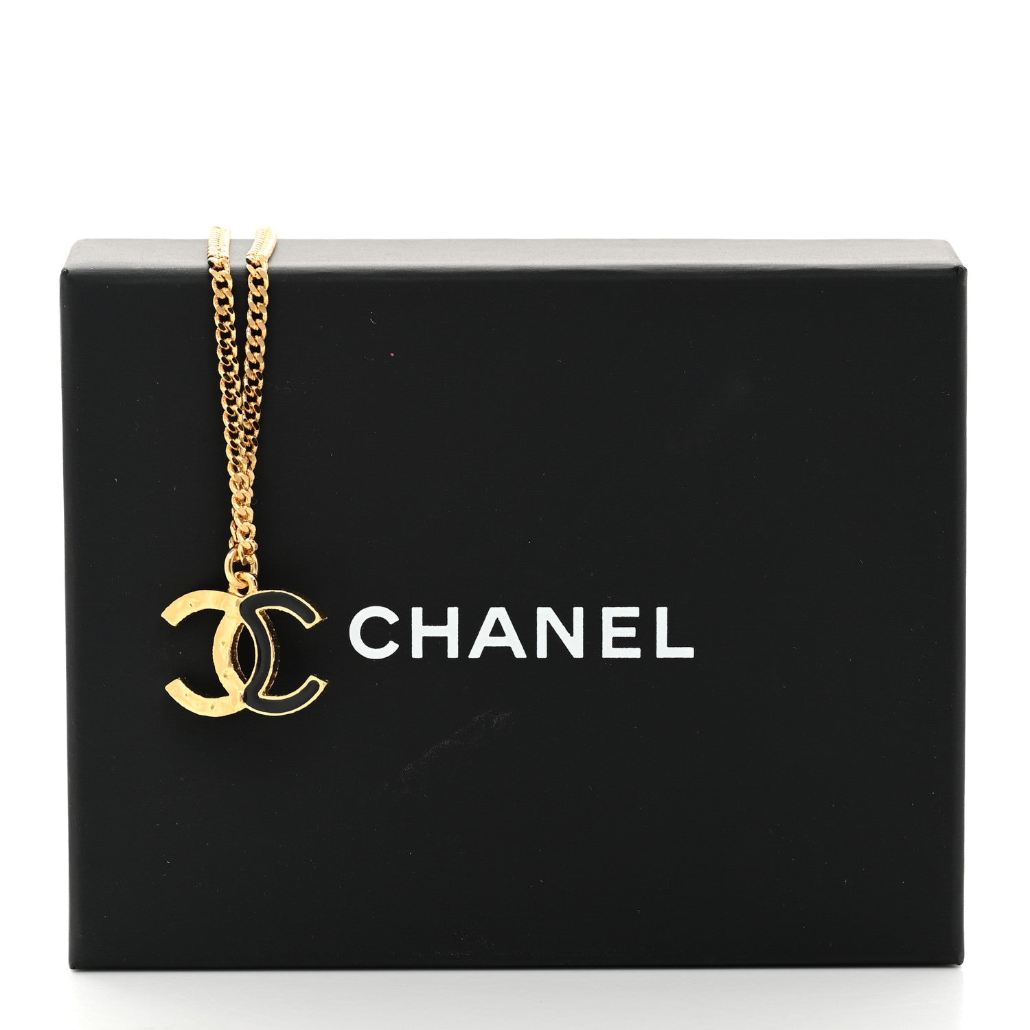 Chanel Metal Enamel CC Chain Necklace Pendant Gold Black 6 of 6