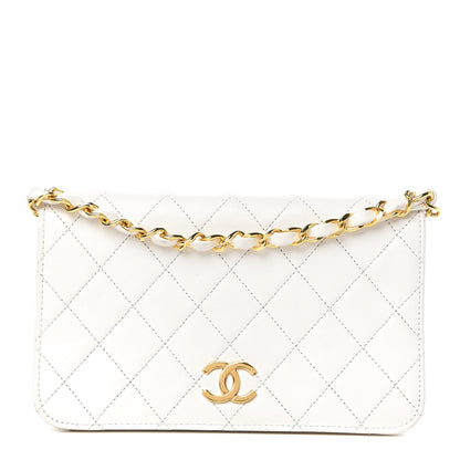 Chanel Calfskin Diamond Stitched CC Small Flap White 1 of 11