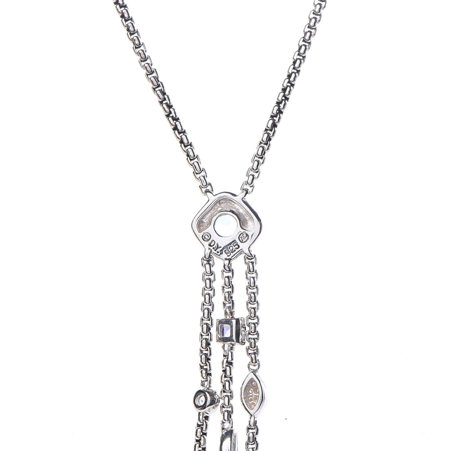 Sterling Silver Diamond Iolite Blue Topaz Confetti Ice Necklace
